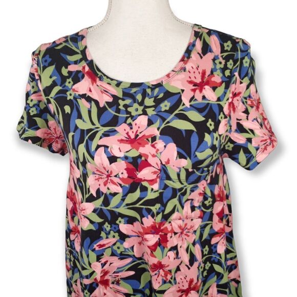 LULAROE PINK FLORAL HI-LO DRESS SZ. XS EUC - Picture 2 of 7